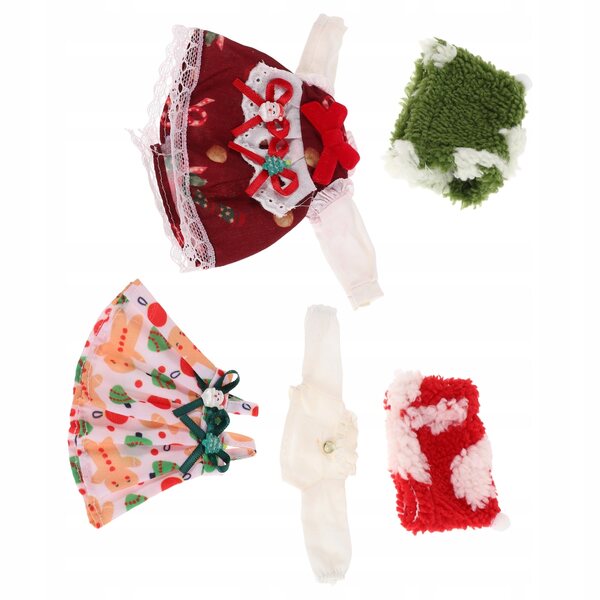 Set 2 Abiti Natalizi per Bambole BJD con Accessori di Babbo Natale