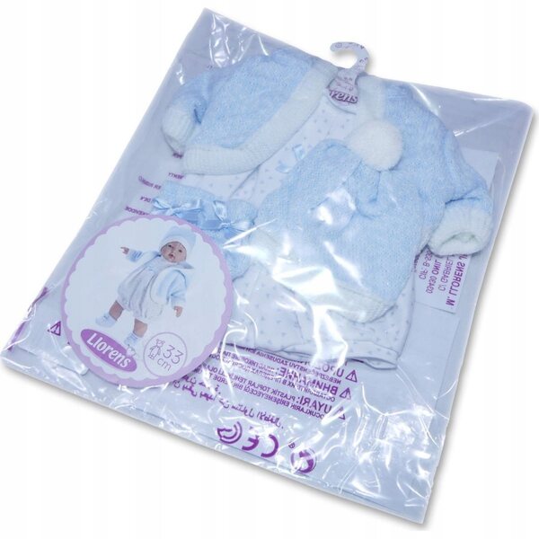Llorens P33-295 Kleidungsset für 33 cm große Puppe in Hellblau