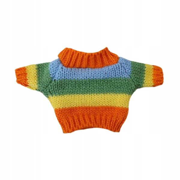 Maglione arcobaleno per una bambola da 20 cm: abiti affascinanti realizzati in materiale morbido