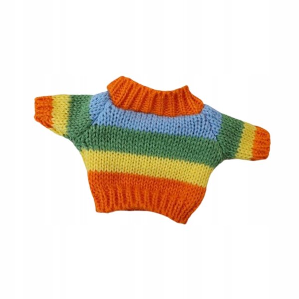Maglione arcobaleno per una bambola da 20 cm: abiti affascinanti realizzati in materiale morbido