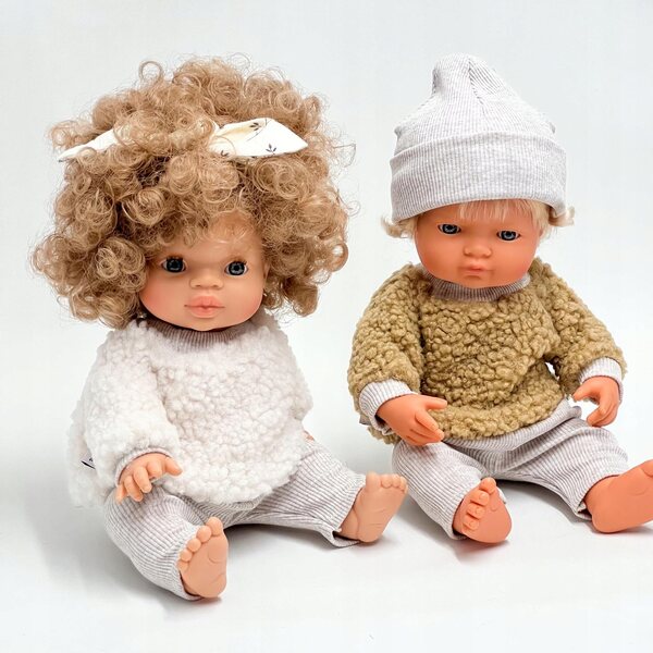 Bluza Sherpa Creme für Miniland Puppen, Paola Reina, Minikane 34-38 cm