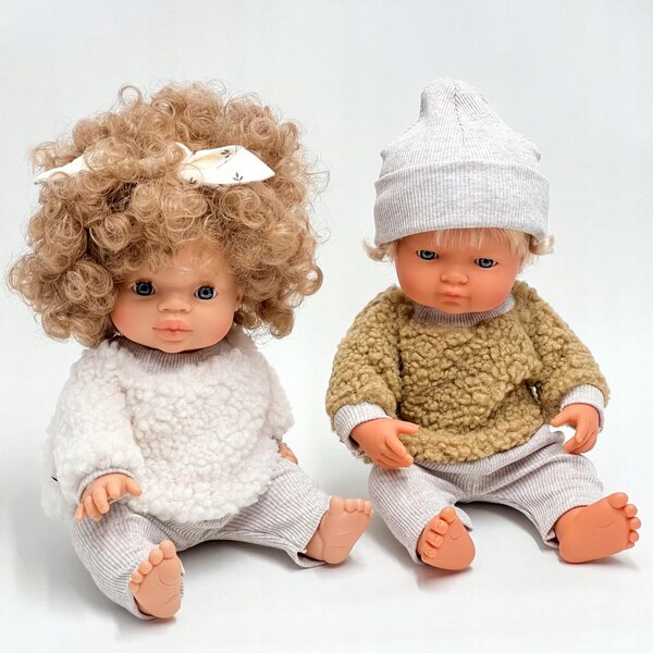 Bluza Sherpa Creme für Miniland Puppen, Paola Reina, Minikane 34-38 cm