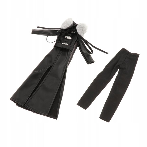 Komplettes winddichtes Jackenset für 1/6 Puppen – schwarze Freizeitkleidung 30 cm