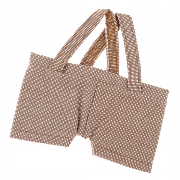 20 cm große Puppen-Latzhose in Khaki und Creme