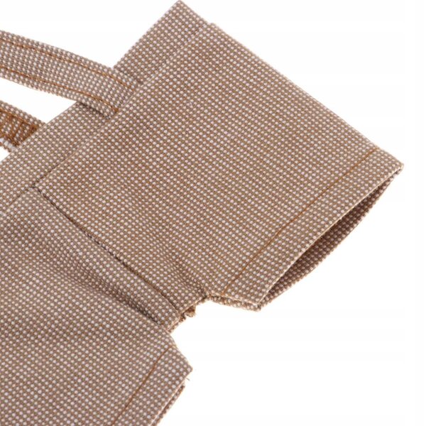 20 cm große Puppen-Latzhose in Khaki und Creme