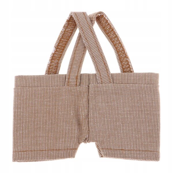 20 cm große Puppen-Latzhose in Khaki und Creme