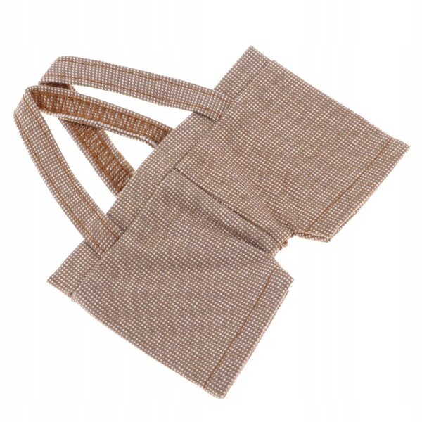 20 cm große Puppen-Latzhose in Khaki und Creme