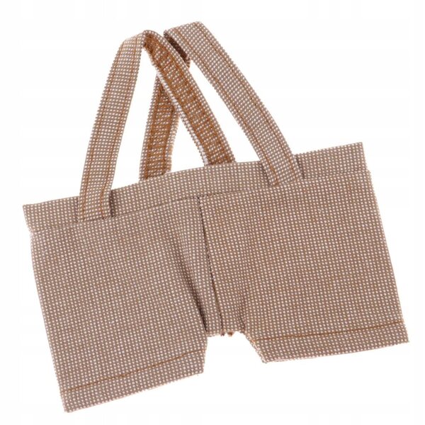 20 cm große Puppen-Latzhose in Khaki und Creme