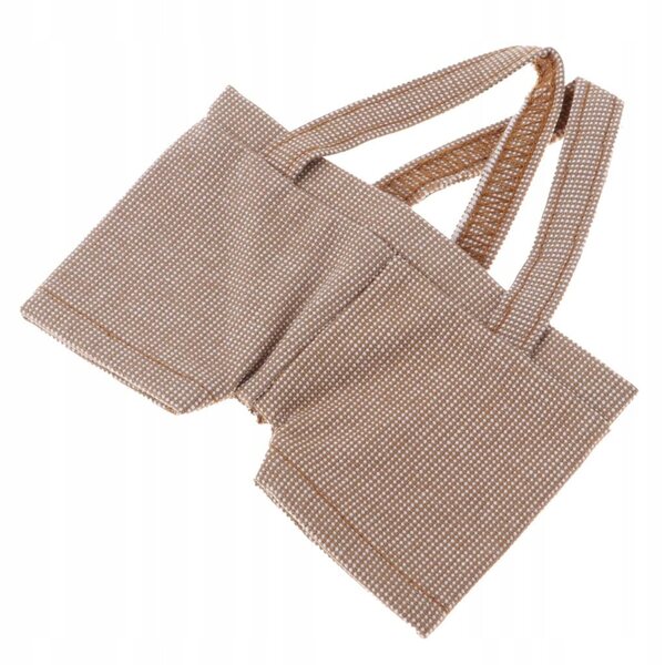 20 cm große Puppen-Latzhose in Khaki und Creme