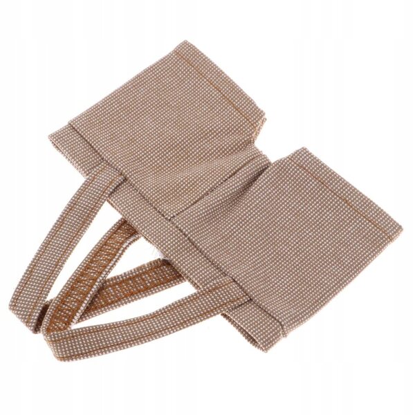 20 cm große Puppen-Latzhose in Khaki und Creme