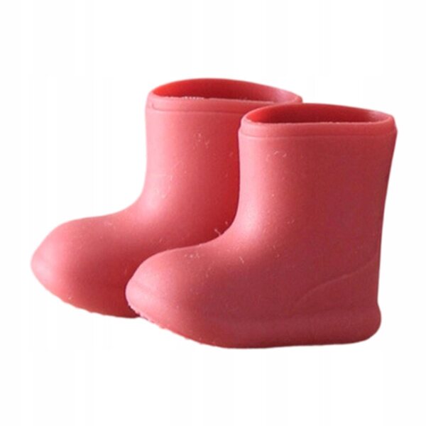 Stilosi stivali antipioggia in silicone rosso per bambole 1/12 Ob11