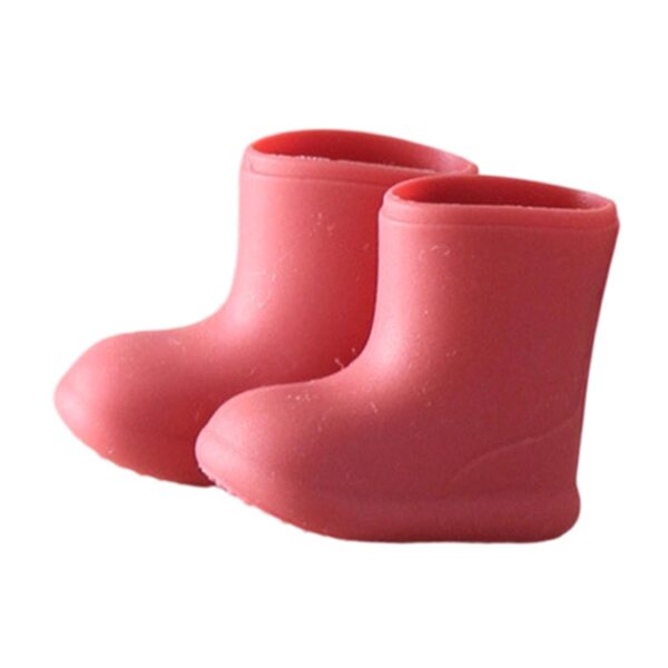 Stilosi stivali antipioggia in silicone rosso per bambole 1/12 Ob11