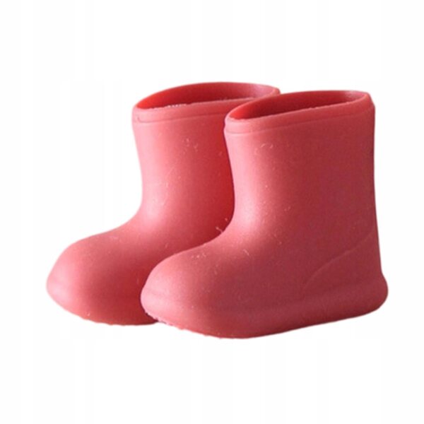 Stilosi stivali antipioggia in silicone rosso per bambole 1/12 Ob11