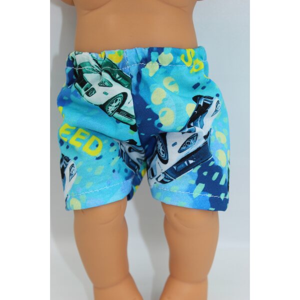 Shorts per bambola 36-38 cm con elastico in vita, modello auto