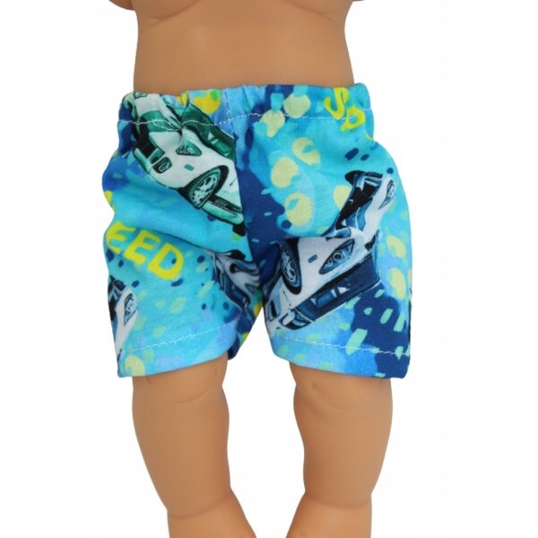 Shorts per bambola 36-38 cm con elastico in vita, modello auto