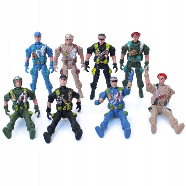 Set Soldatino da Gioco con Zaino a Cerniera 9 cm in Plastica per Bambini