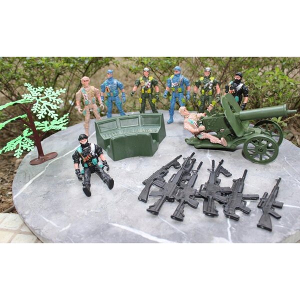 Set Soldatino da Gioco con Zaino a Cerniera 9 cm in Plastica per Bambini