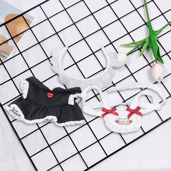 Set Abiti per Bambole 17 cm Morbidi e Comodi con Vestiti e Costume Cameriera