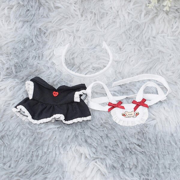Set Abiti per Bambole 17 cm Morbidi e Comodi con Vestiti e Costume Cameriera