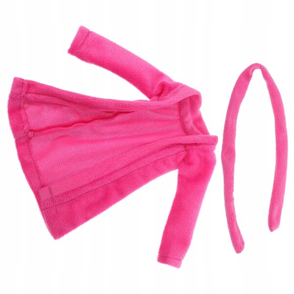 Morbidissimo accappatoio rosa per bambole con cintura, elegante e resistente
