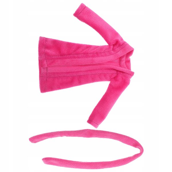 Morbidissimo accappatoio rosa per bambole con cintura, elegante e resistente