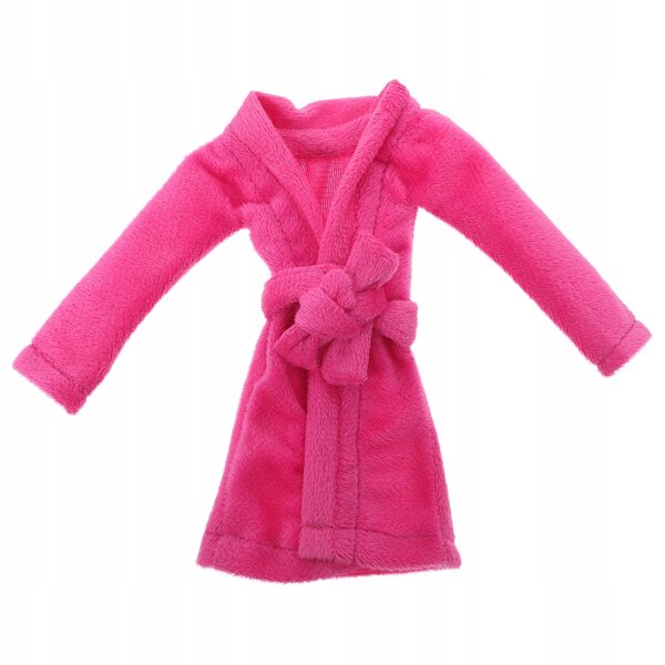 Morbidissimo accappatoio rosa per bambole con cintura, elegante e resistente