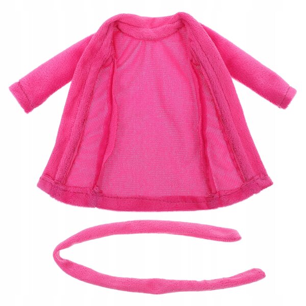 Morbidissimo accappatoio rosa per bambole con cintura, elegante e resistente
