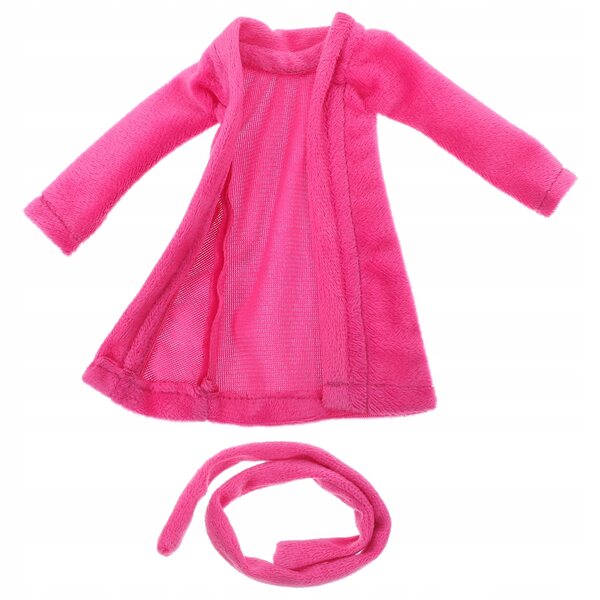Morbidissimo accappatoio rosa per bambole con cintura, elegante e resistente