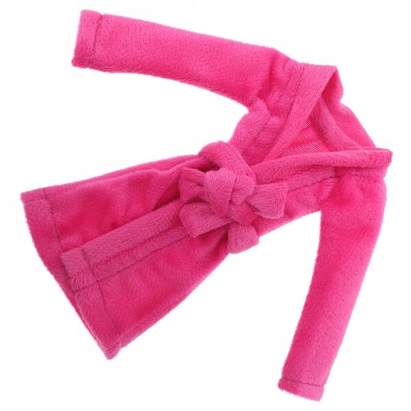 Morbidissimo accappatoio rosa per bambole con cintura, elegante e resistente