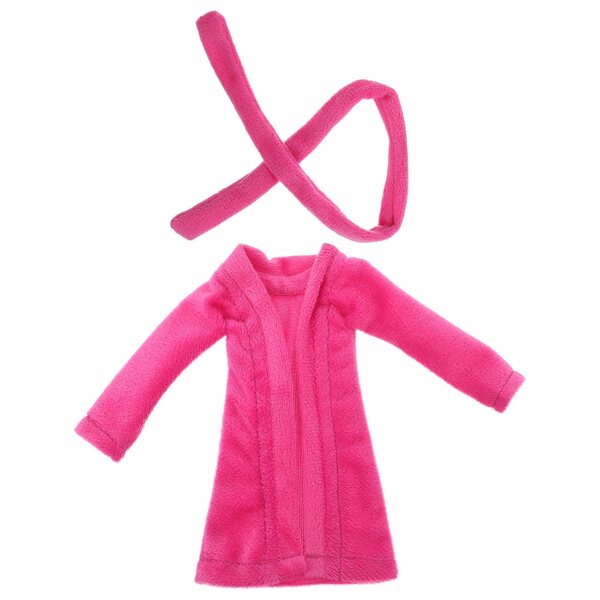Morbidissimo accappatoio rosa per bambole con cintura, elegante e resistente