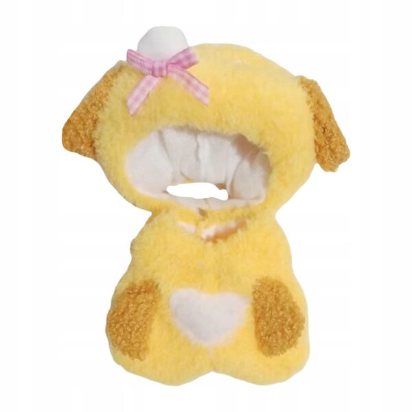 2-teiliges Kleiderset für Puppen 15–17 cm mit gelbem Hundehut