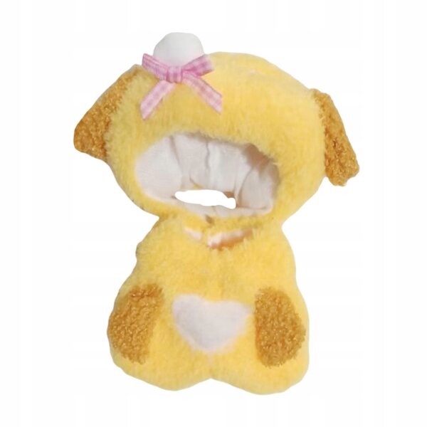 2-teiliges Kleiderset für Puppen 15–17 cm mit gelbem Hundehut