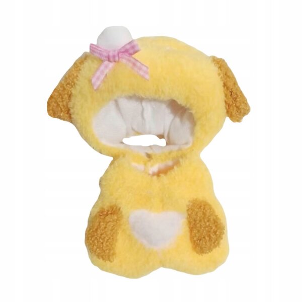 2-teiliges Kleiderset für Puppen 15–17 cm mit gelbem Hundehut