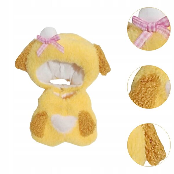 2-teiliges Kleiderset für Puppen 15–17 cm mit gelbem Hundehut