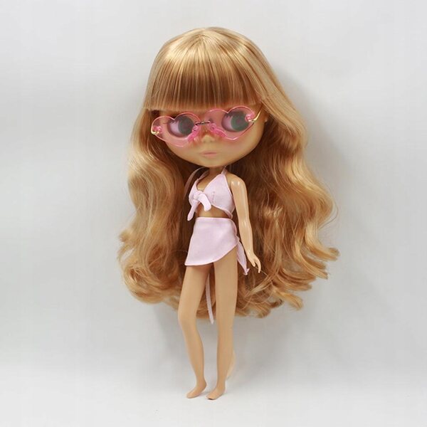 7-teiliges Bikini-Badeanzug-Set für 1/6 Blythe-Puppen, Rosa