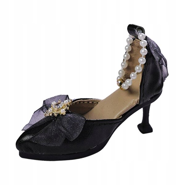 Buty na wysokim obcasie w skali 1/4 Akcesorium do kostiumu, wygodna lalka czarna