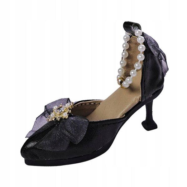 Buty na wysokim obcasie w skali 1/4 Akcesorium do kostiumu, wygodna lalka czarna