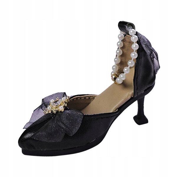 Buty na wysokim obcasie w skali 1/4 Akcesorium do kostiumu, wygodna lalka czarna