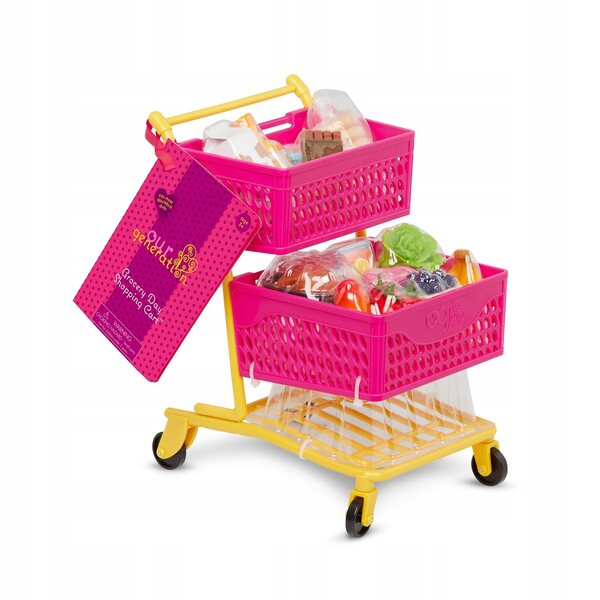 Carrello della spesa Our Generation con accessori per bambole da 46 cm, negozio di alimentari