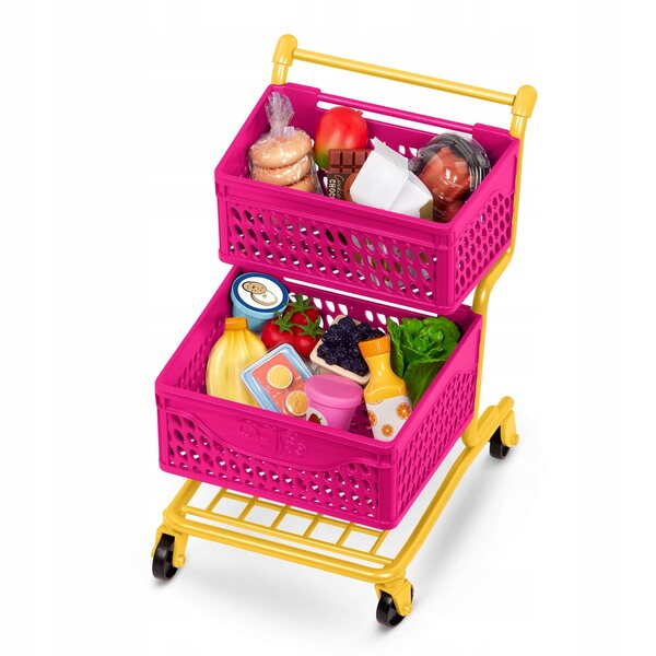 Carrello della spesa Our Generation con accessori per bambole da 46 cm, negozio di alimentari