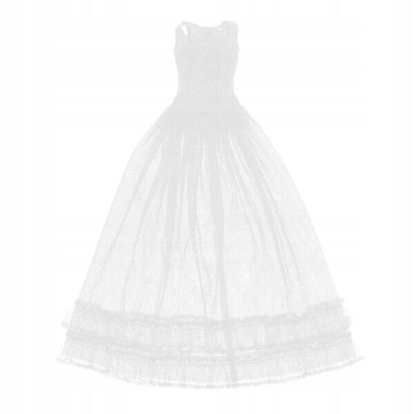 Elegantes Abendkleid aus Spitze und Tüll für 1/3 BJD-Puppen in Weiß