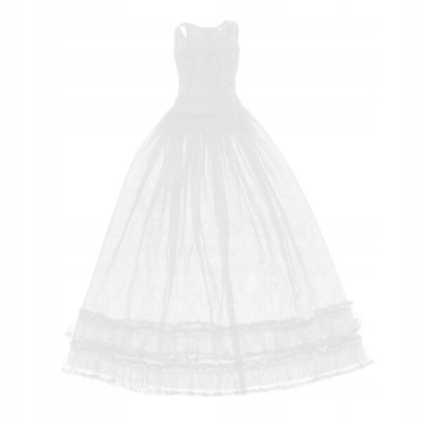 Elegantes Abendkleid aus Spitze und Tüll für 1/3 BJD-Puppen in Weiß