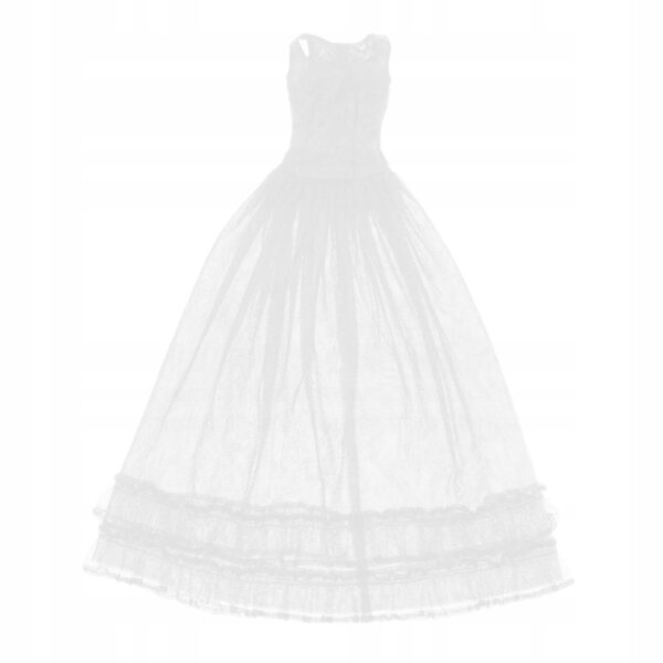 Elegantes Abendkleid aus Spitze und Tüll für 1/3 BJD-Puppen in Weiß