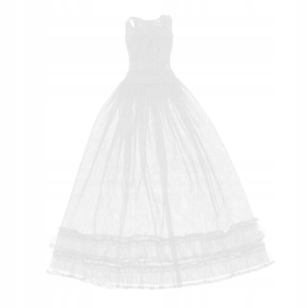 Elegantes Abendkleid aus Spitze und Tüll für 1/3 BJD-Puppen in Weiß
