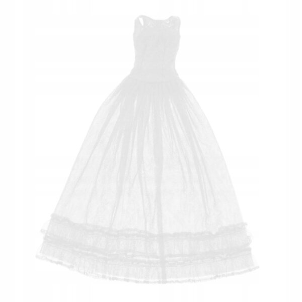 Elegantes Abendkleid aus Spitze und Tüll für 1/3 BJD-Puppen in Weiß
