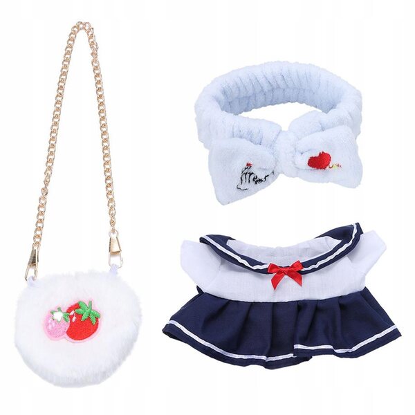 Plüschkleidung für 25–30 cm große Puppen mit farbenfrohen und leicht zu tragenden Accessoires