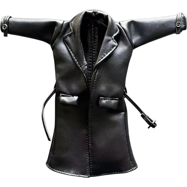 Mini Trench in Pelle PU per Action Figure 1/12 - Giacca Costume 13 cm Uomo Donna