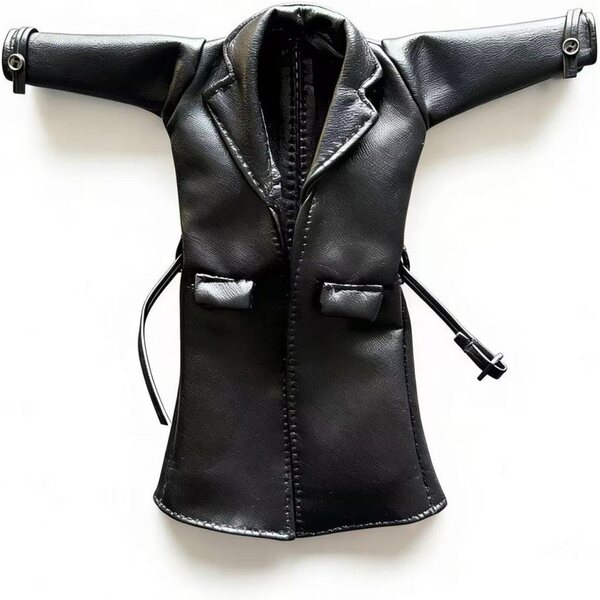 Mini Trench in Pelle PU per Action Figure 1/12 - Giacca Costume 13 cm Uomo Donna