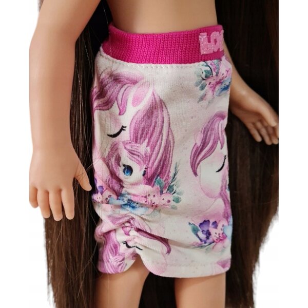 Completo abbigliamento per bambola Paola Reina 32cm con gonna e maglietta rosa