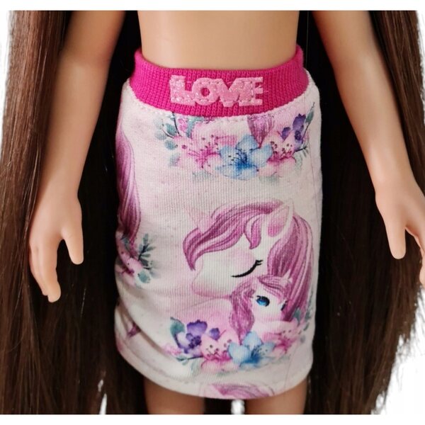 Completo abbigliamento per bambola Paola Reina 32cm con gonna e maglietta rosa